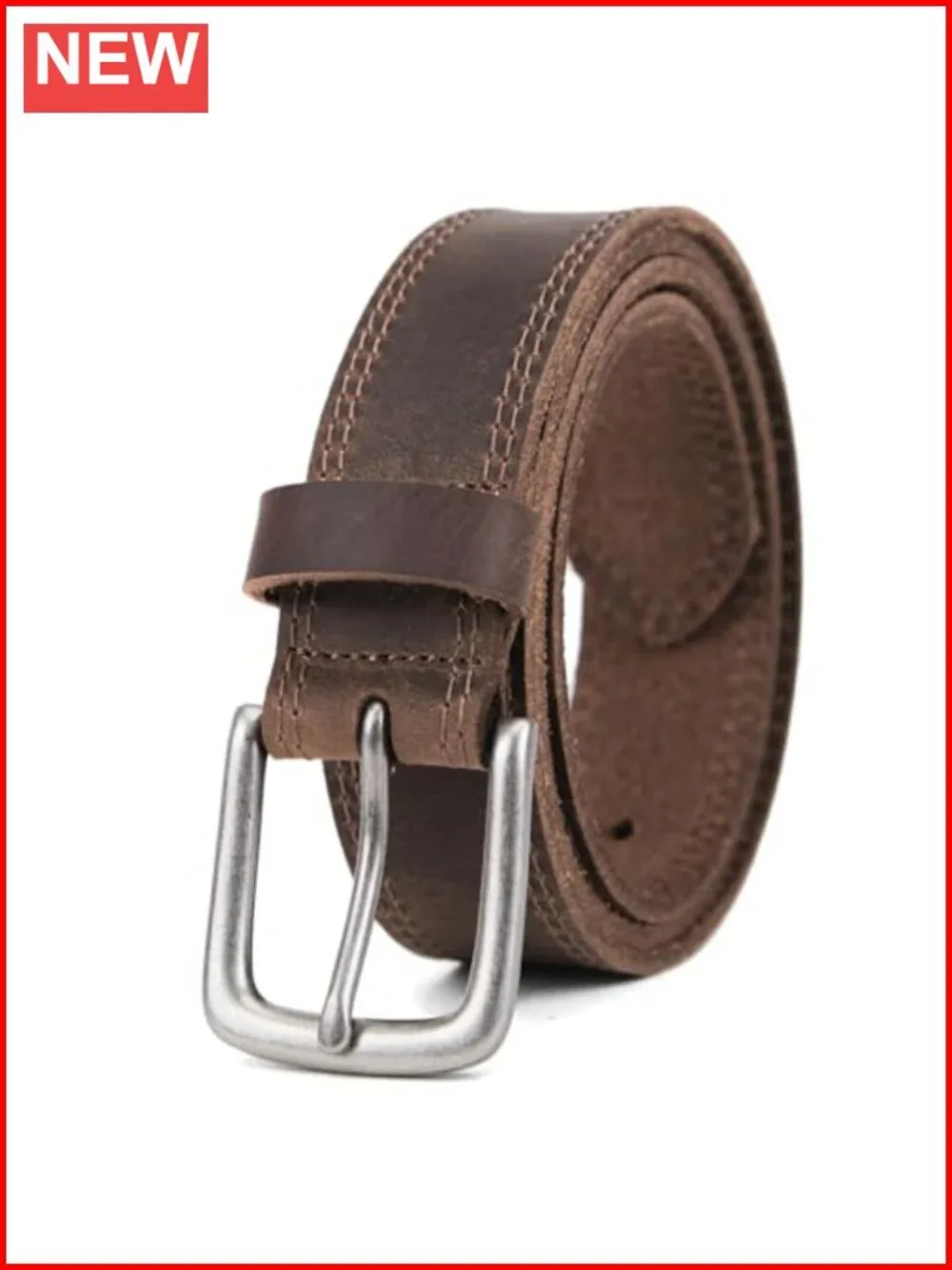 Men's Full Grain Leather Casual Every Day Jean Belt w/ Gift Box